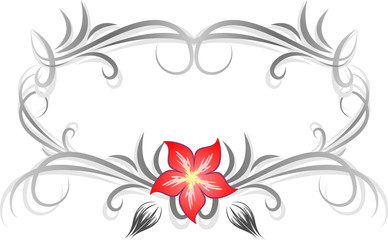Obraz na płótnie Canvas Decorative frame for text with flower
