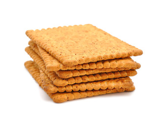 Dietary bran crackers on a white background