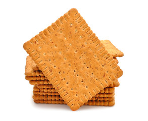 Diet crackers isolated on white background