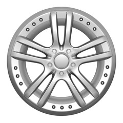 Obraz premium Car wheel on a white background