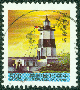 stamp printed in the Taiwan shows image of Lighthouse
