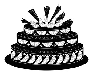 Holiday pie, silhouette