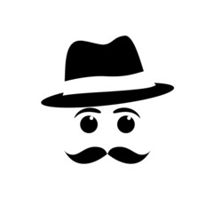 Logo mustache and hat # Vector