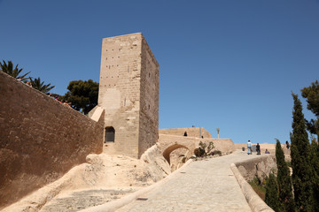 Fototapeta na wymiar Castle Santa Barbara in Alicante, Spain