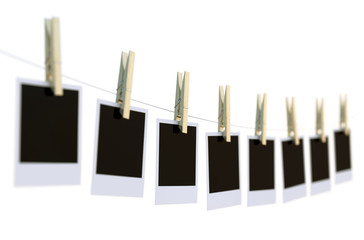 Isolated Photo Frame with clothespin