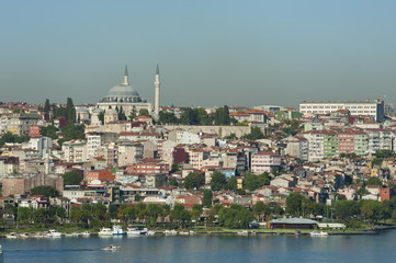 Fototapeta na wymiar Cityscape over a residential area of Istanbul