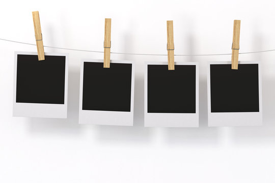 Isolated Photo Frame with clothespin