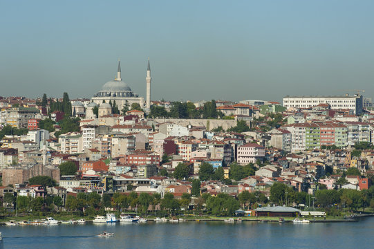 Cityscape over a residential area of Istanbul