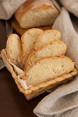 Homemade bread in a basket