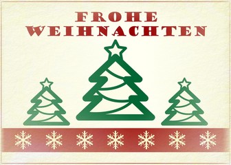 German Vintage Christmas Card - Frohe Weihnachten