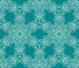 Vector Seamless Winter Pattern with Snowflakes