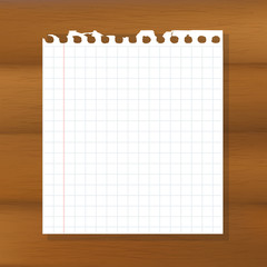 Sheet Of Paper On Wooden Background