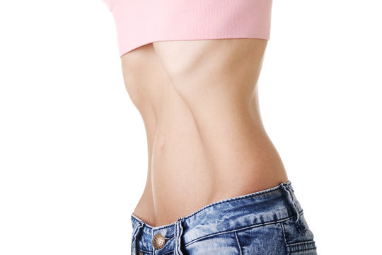 Belly of young female with anorexia