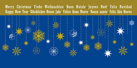Fototapeta na wymiar Christmas greetings card in different languages