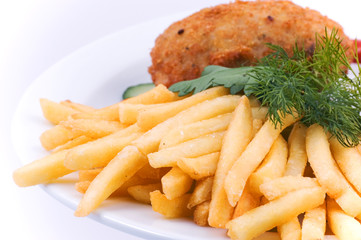 Potato with cutlet