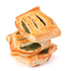 Puff pastry bun isolated on white background.