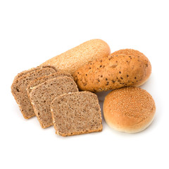Bread loafs and buns variety