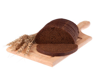 rye bread isolated on white background