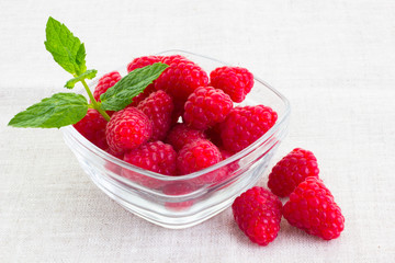 raspberries in a bowl