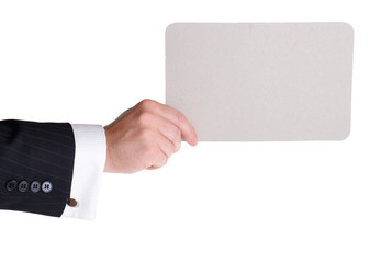 holding carboard card