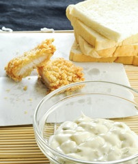 fried fish with bread