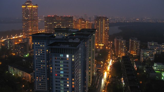 Housing estate stand in front of housing estate in evening