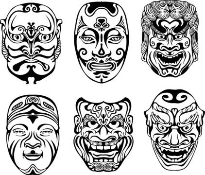 Japanese Nogaku Theatrical Masks