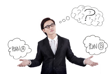 Asian businessman doubtful