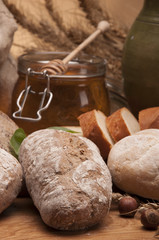 Loaves of bread and rolls