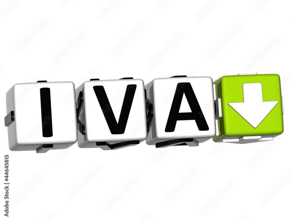 Poster 3d vat in spanish language button click here block text