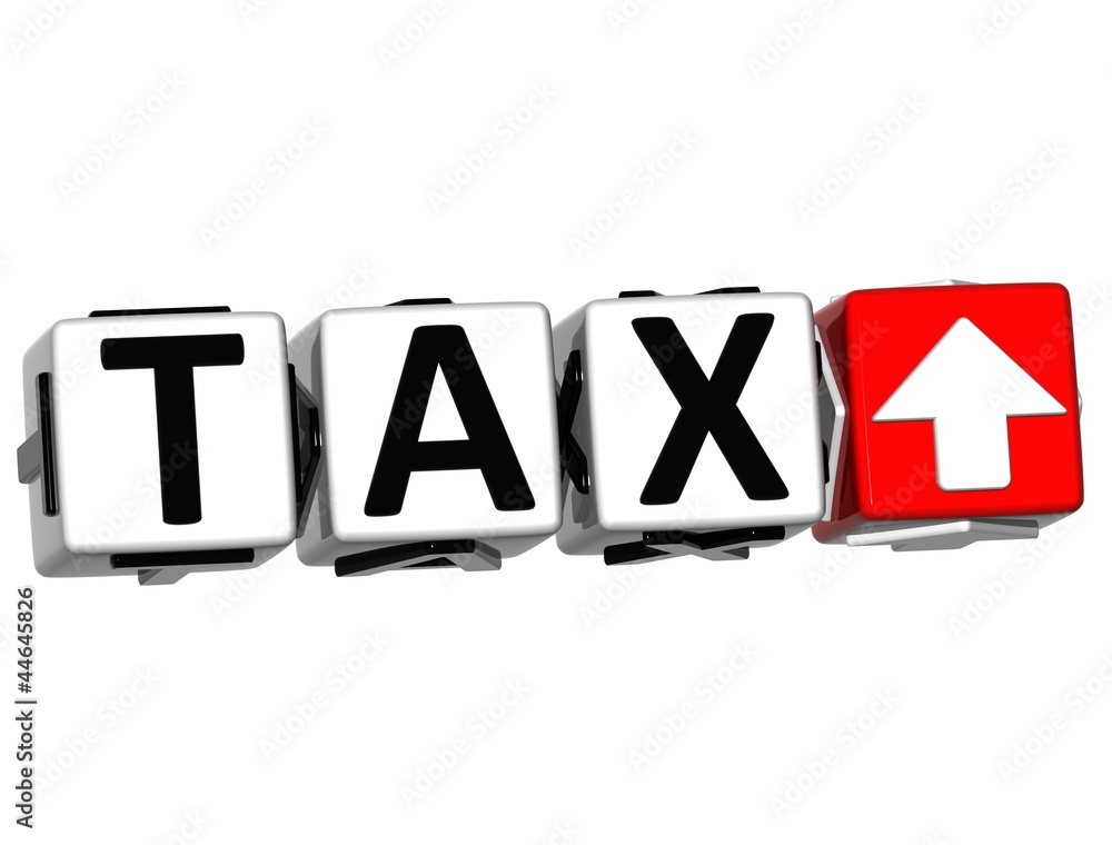 Poster 3d tax button click here block text