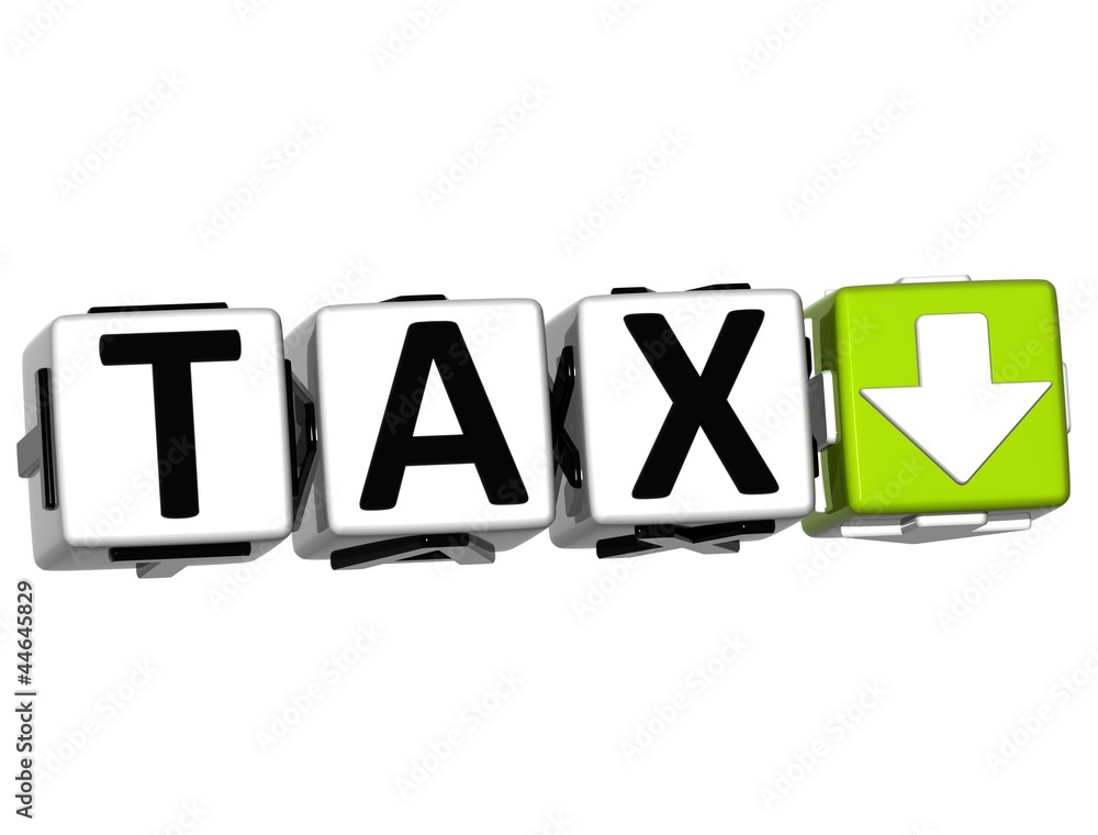 Poster 3d tax button click here block text