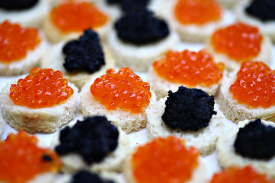 Red and black caviar