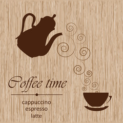 Template of a coffee menu