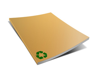 Cover recycle brown book with blank isolated on white background