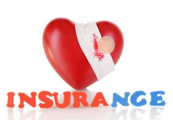 concept of health insurance isolated on white