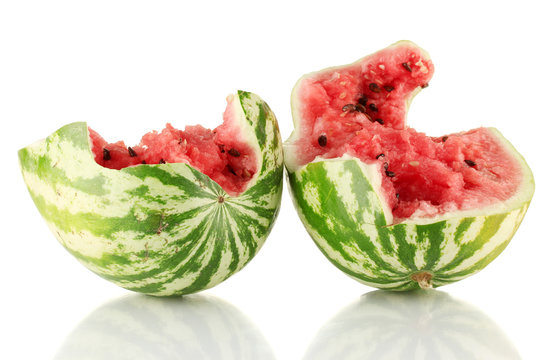 Broken Watermelon Isolated On White