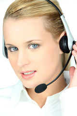 Woman in a headset