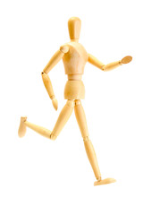 wooden mannequin isolated on white