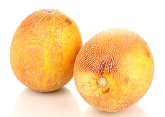 Ripe melons isolated on white