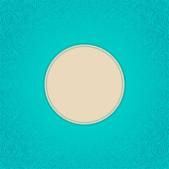 Beautiful abstract ornate blue frame