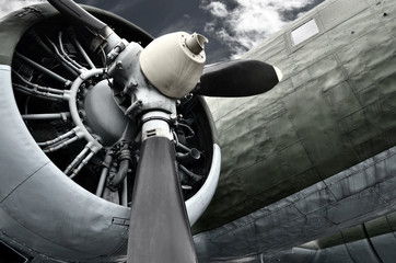 Old aircraft close up