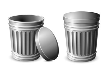 vector illustration of trash can against white background