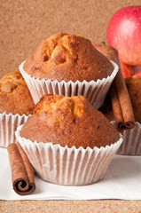 Delicious muffins with apple and cinnamon 