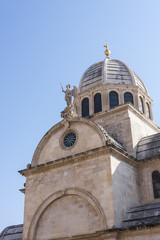 Obraz premium Tower of Cathedral Sveti Jakov in Sibenik in Croatia