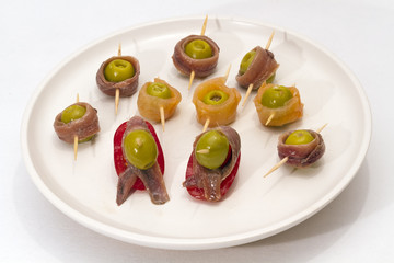 Appetizer Plate with Salmon and Olives