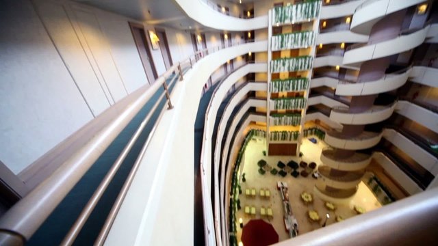 Cafe on first floor of multiple floor building