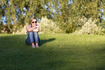 Frau im Park