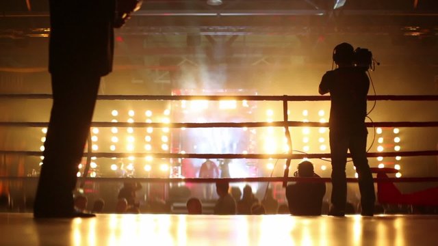Fighter comes from metal gate with illumination