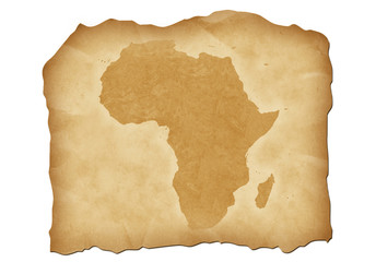 Naklejka premium Vintage map of Africa with antiqued edges